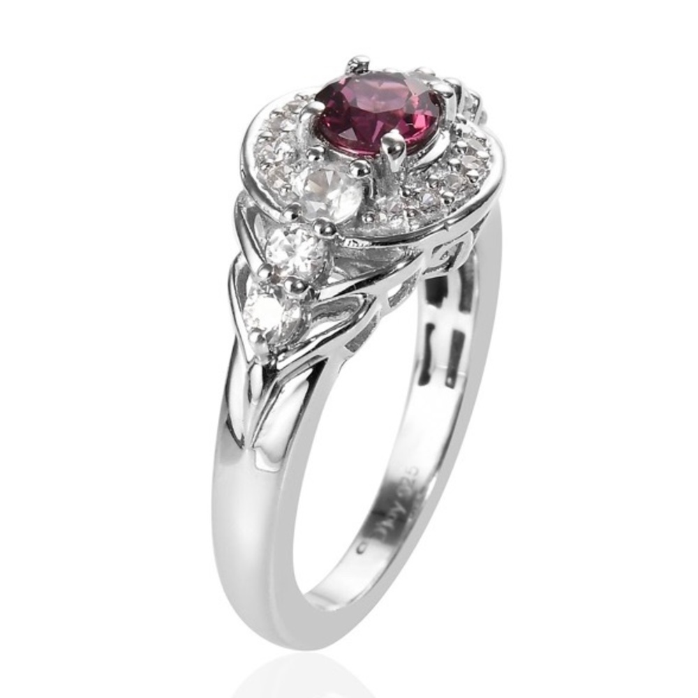 NWT Gorgeous Garnet & Zircon Ring in .925 Sterling - Picture 4 of 7
